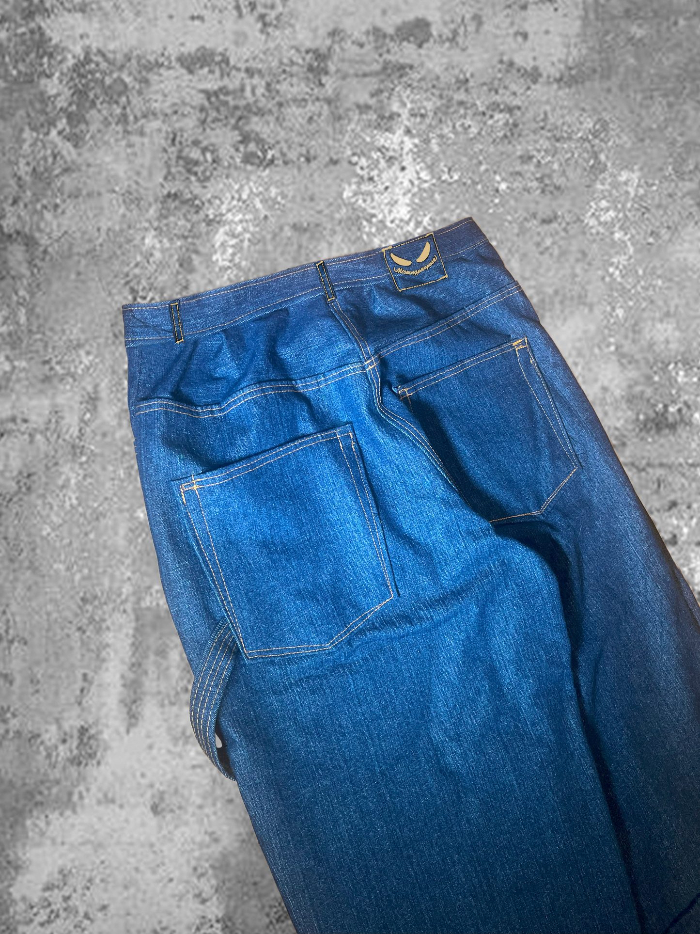 Baggy Double Knee Pants Blue Denim