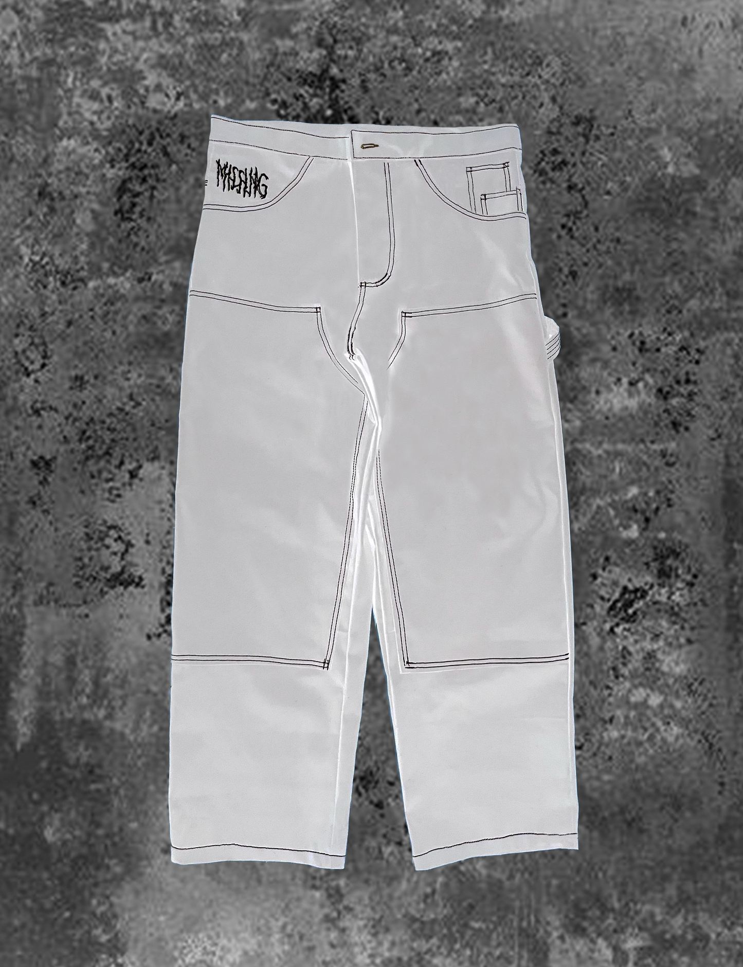 Baggy Double Knee White Denim