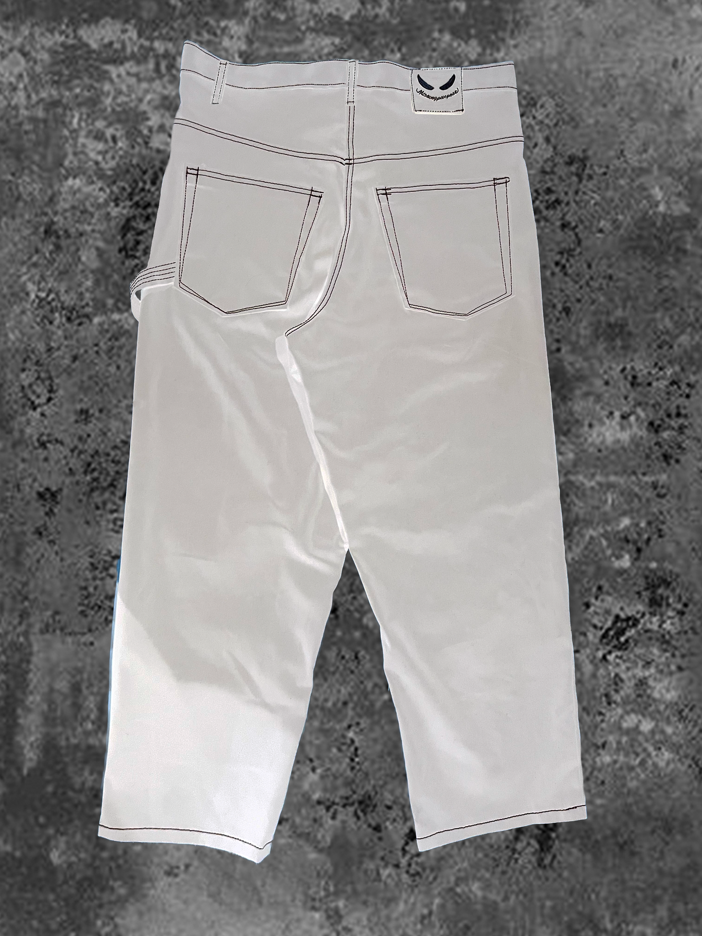 Baggy Double Knee White Denim