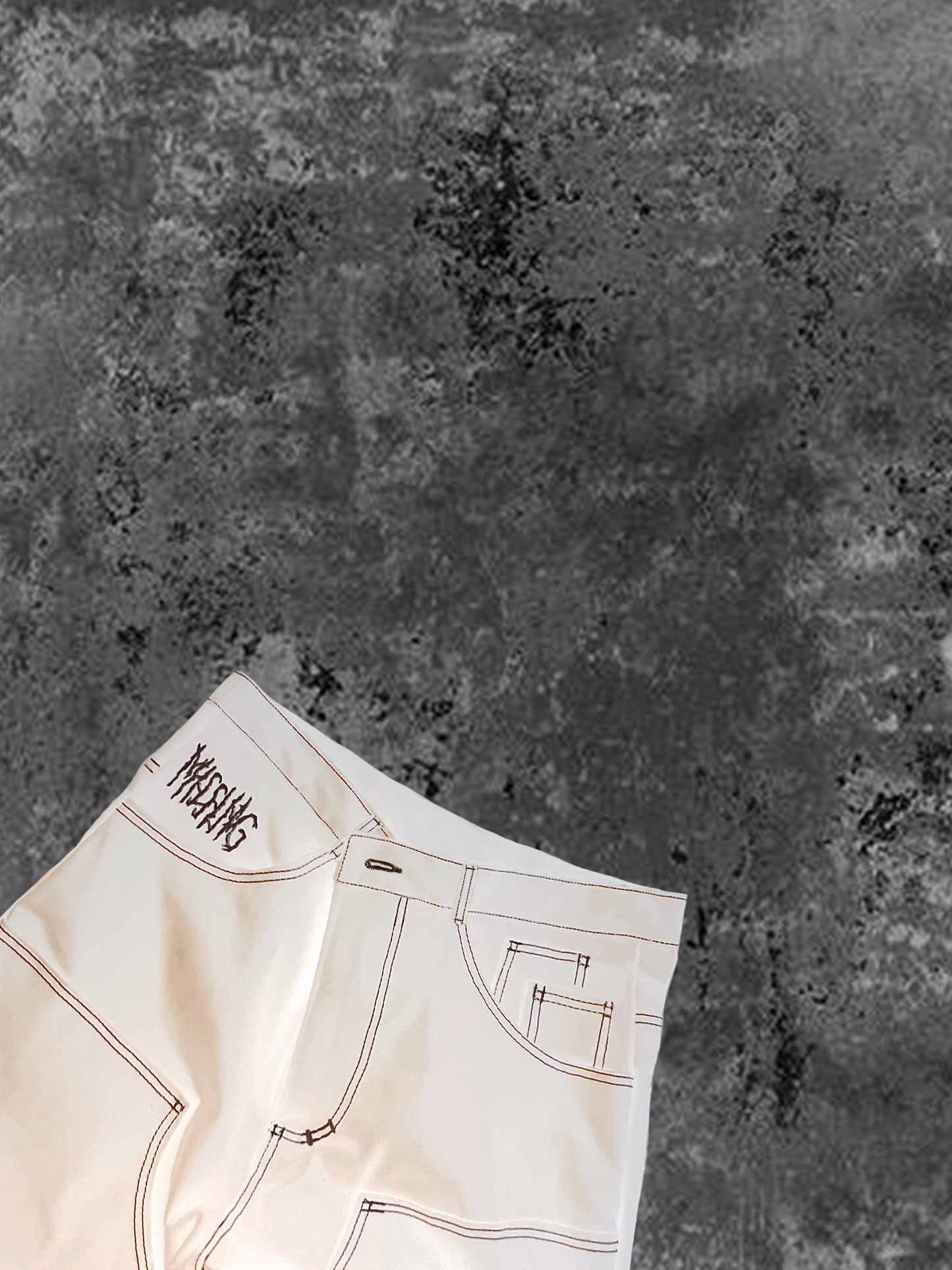 Baggy Double Knee White Denim