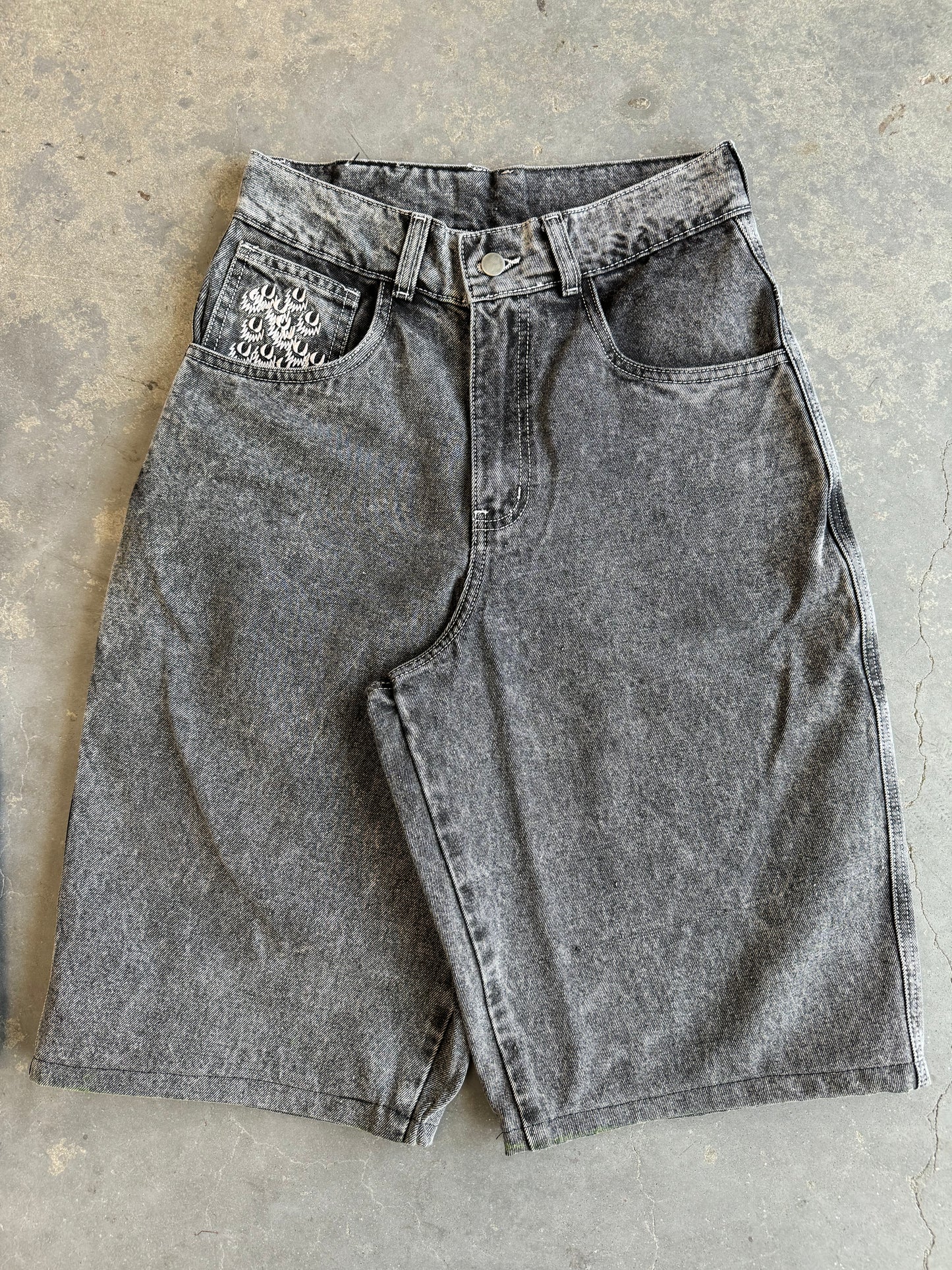 Grey Frosted Denim Jorts