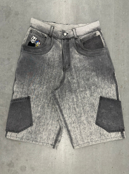 Smoke White Cargo Denim Jorts