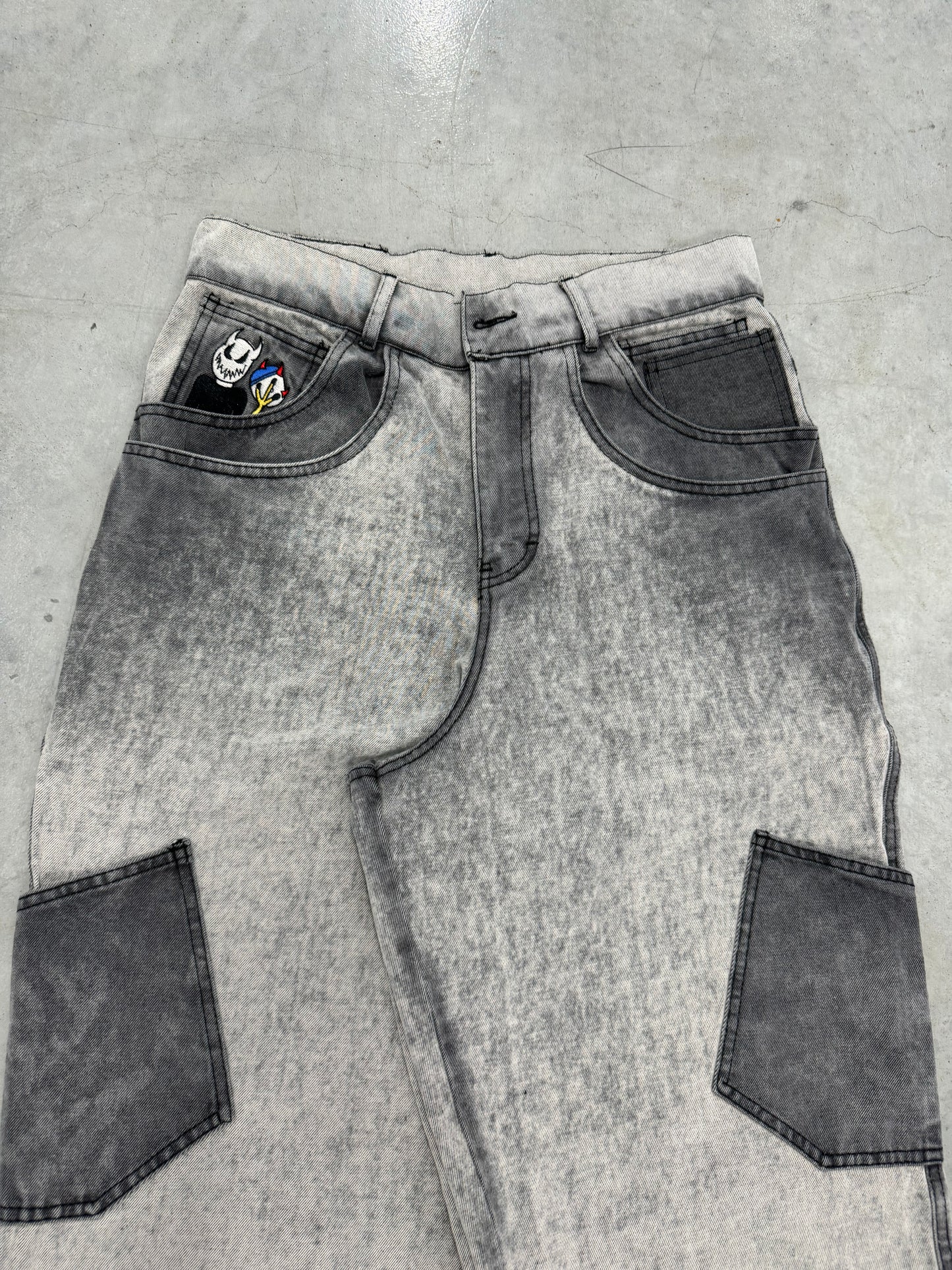 Smoke White Cargo Denim