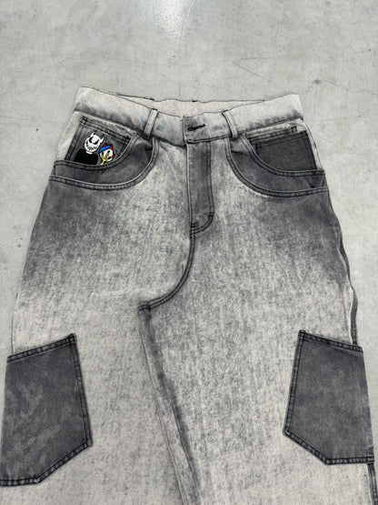 Smoke White Cargo Denim Jorts