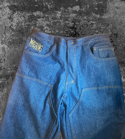 Baggy Double Knee Pants Blue Denim